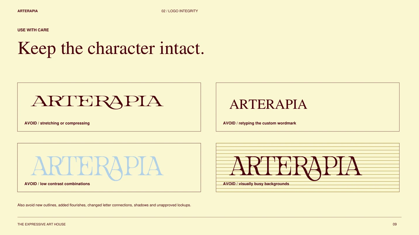 Logo integrity / keep the character intact